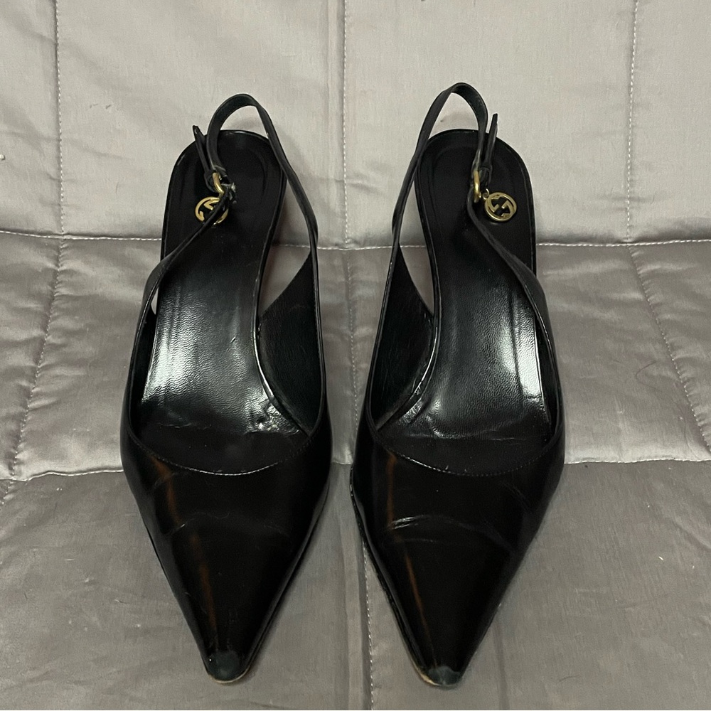 Gucci sling back pumps with bag